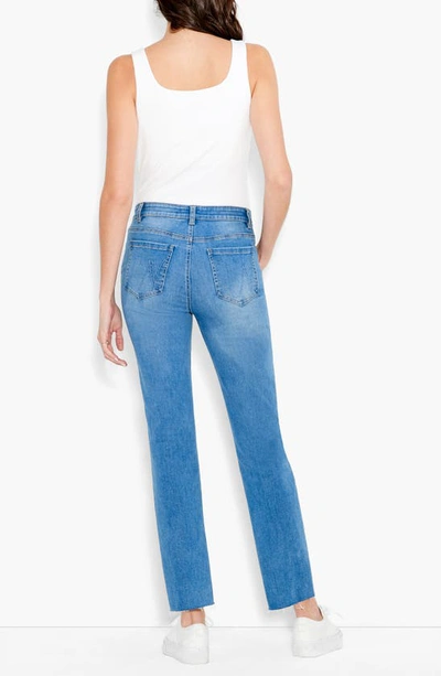 Nic + Zoe High Waist Raw Hem Ankle Straight Leg Jeans In Horizon