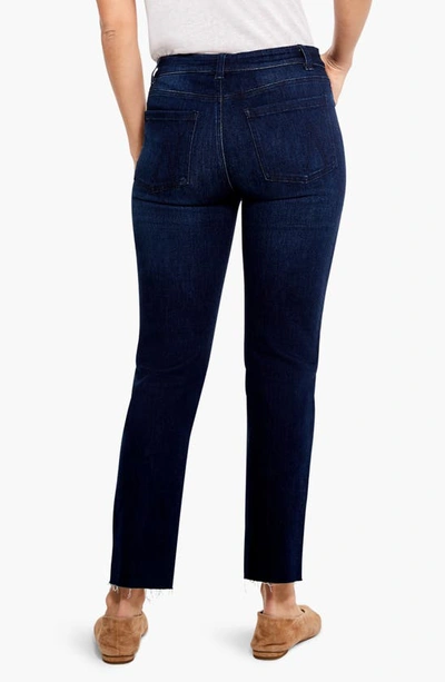 Nic + Zoe High Waist Raw Hem Ankle Straight Leg Jeans In Twilight