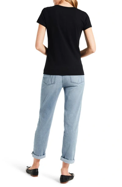 Nic + Zoe Womens V-neck Cuffed Sleeves T-shirt In Black Onyx