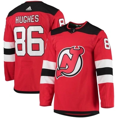 Shop Adidas Originals Adidas Jack Hughes Red New Jersey Devils Home Primegreen Authentic Player Jersey