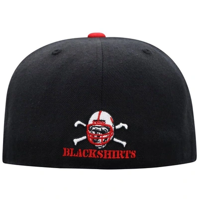 Shop Top Of The World Black/scarlet Nebraska Huskers Team Color Two-tone Fitted Hat