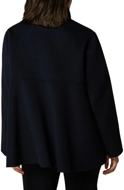 Shop Marina Rinaldi Wool Blend Coat In Midnightblue