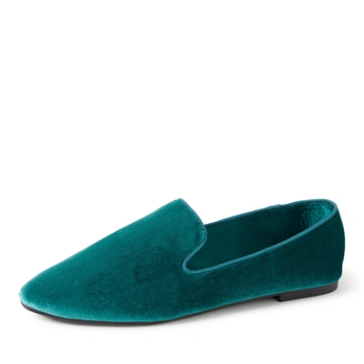 Shop Dearfoams Ez Feet Women's Mixed Material Loafer Slipper In Blue