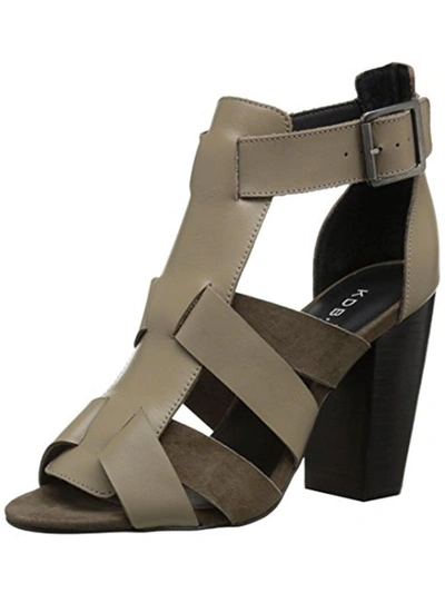 Shop Kelsi Dagger Belle Womens Leather Stacked Dress Sandals In Beige