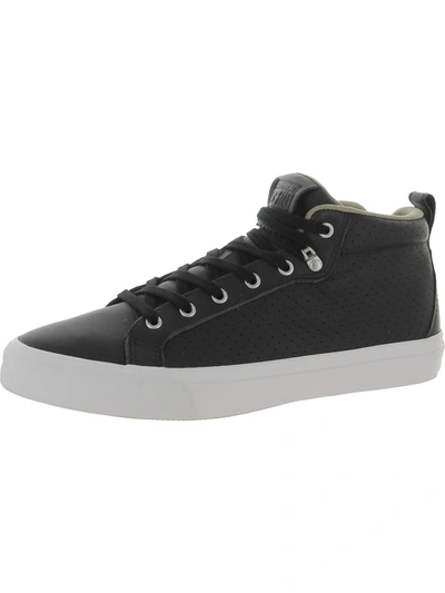 Shop Converse As Fulton Mid Mens Leather Lace-up Skate Shoes In Black