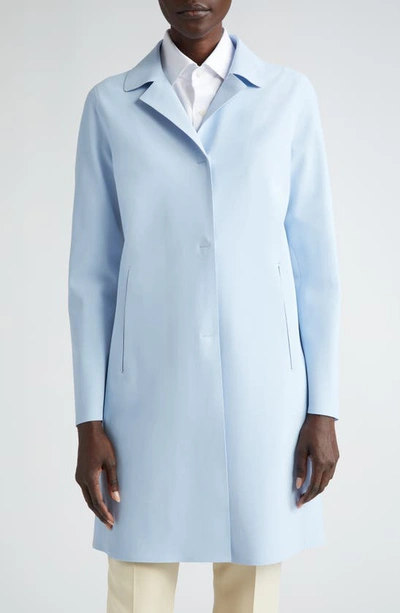 Shop Herno Pef Snap Front Scuba Coat In 9006 Sky Blue