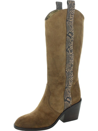 Shop Donald J Pliner Riot Womens Stacked Heel Mid-calf Boots In Brown