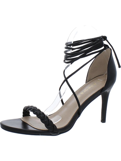 Shop Allegra K Womens Faux Leather Ankle Heels In Black