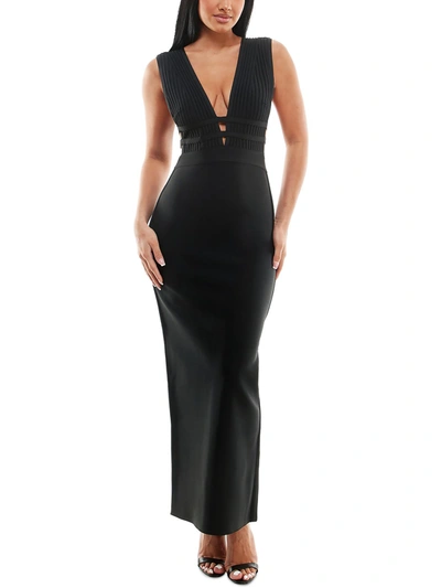 Shop Bebe Womens Ribbed Bodice Cage Cocktail And Party Dress In Black