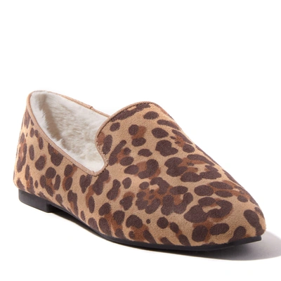 Shop Dearfoams Ez Feet Women's Mixed Material Loafer Slipper In Brown
