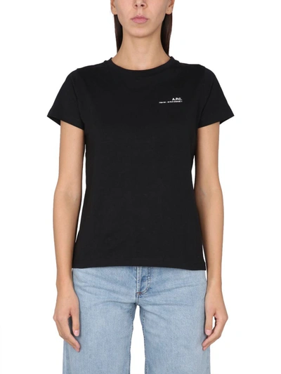 Shop Apc A.p.c. T-shirt With Logo In Black