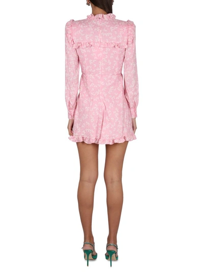 Shop Alessandra Rich Butterfly Print Dress In Pink