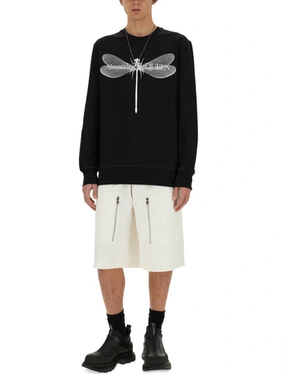 Shop Alexander Mcqueen "dragonfly" Sweatshirt In Black