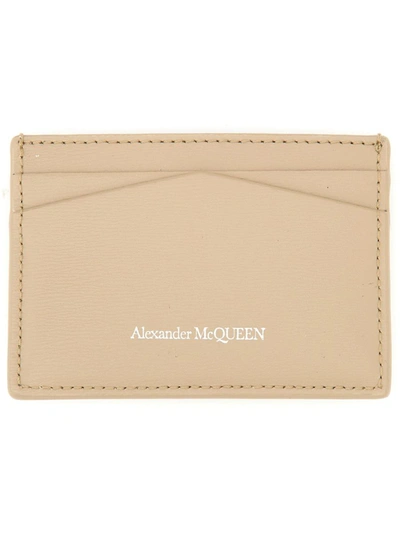 Shop Alexander Mcqueen Leather Card Holder In White