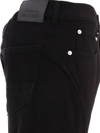 Shop Alexander Mcqueen Panelled Jeans In Black