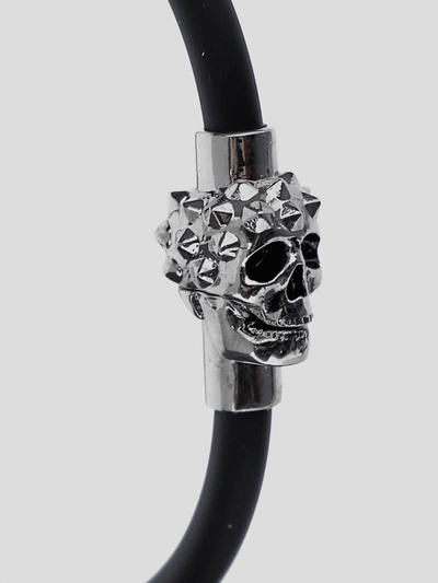 Shop Alexander Mcqueen Rubber Cord Studded Skull Bracelet