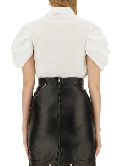 Shop Alexander Mcqueen Shirt With Knot Sleeve In White