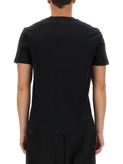Shop Ami Alexandre Mattiussi Ami Paris T-shirt Con Ricamo Logo Unisex In Black