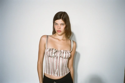 Ss24 Agnes Corset In Tuxedo Stripe