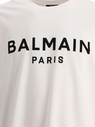 Shop Balmain " Paris" T-shirt In White
