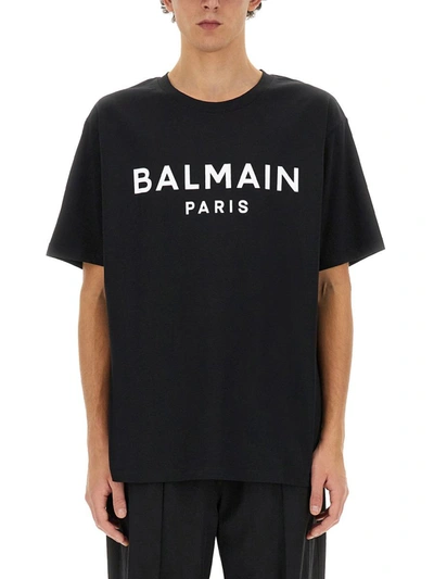 Shop Balmain T-shirt With Logo In Black