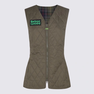 Shop Barbour X Ganni Dark Green Casual Jacket In Fern