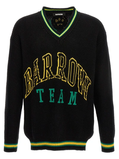 Shop Barrow Logo Embroidery Sweater In Black