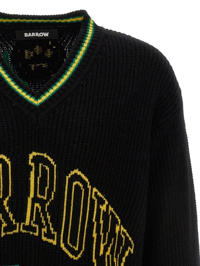 Shop Barrow Logo Embroidery Sweater In Black