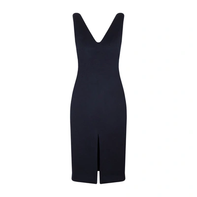 Shop Bottega Veneta Wool Midi Dress In Blue