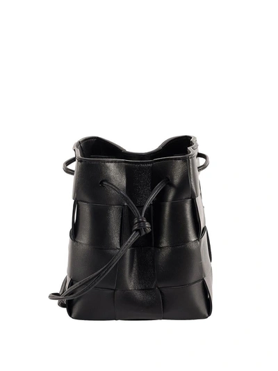 Bottega Veneta Cassette Mini Leather Bucket Bag In Black