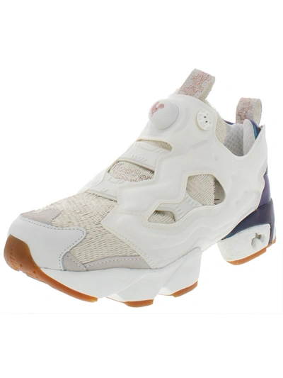 Shop Reebok Instapump Fury Cny17 Mens Leather Pump Sneakers In White