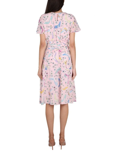 Shop Boutique Moschino "heels And Flowers" Dress In Pink
