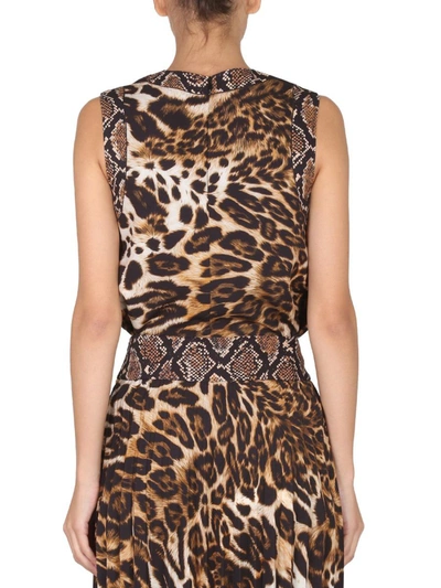 Shop Boutique Moschino Animal Print Top In Multicolour