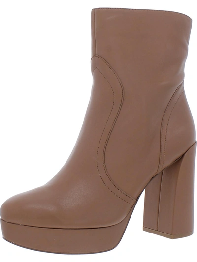Shop 27 Edit Gates Womens Zipper Block Heel Mid-calf Boots In Brown