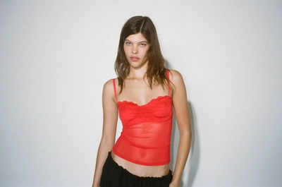 Ss24 Enzo Top In Scarlet