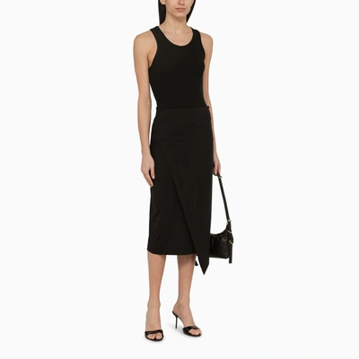 Shop Calvin Klein Midi Wrap Skirt In Black