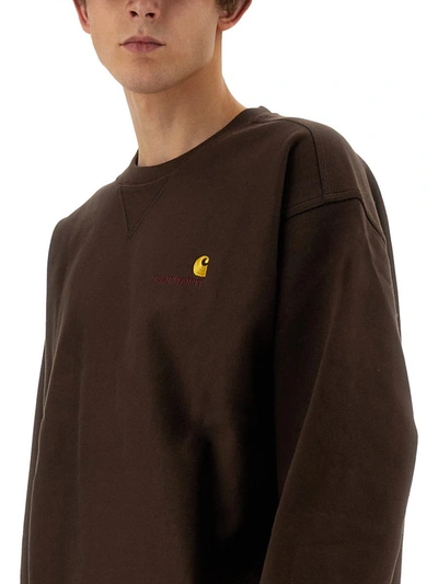 Shop Carhartt Wip Sweatshirt With Logo In Brown
