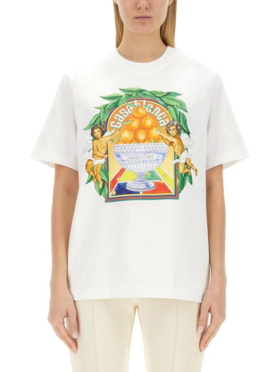 Shop Casablanca T-shirt With Logo In White