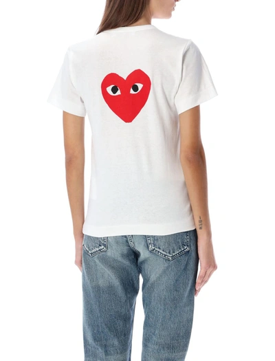 Shop Comme Des Garçons Play Big Red Heart T-shirt In White/red