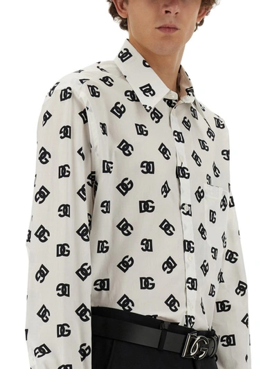 Shop Dolce & Gabbana Dg Logo Shirt All Over In Multicolour