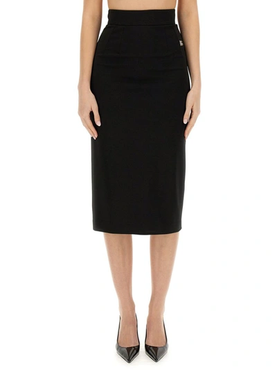 Shop Dolce & Gabbana Milan Stitch Skirt In Black