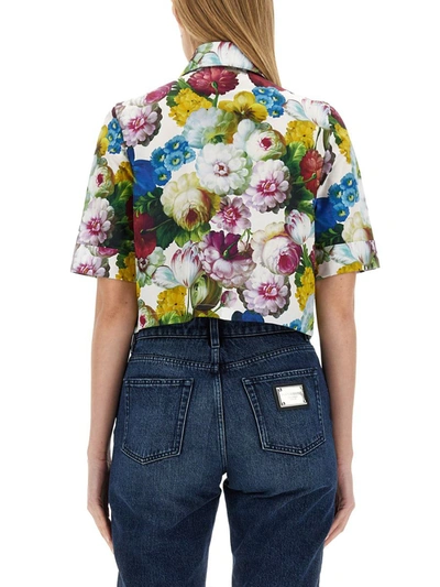 Shop Dolce & Gabbana Night Flower Print Shirt In Multicolour