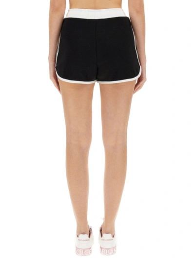 Shop Dolce & Gabbana Shorts With Logo Embroidery In Black