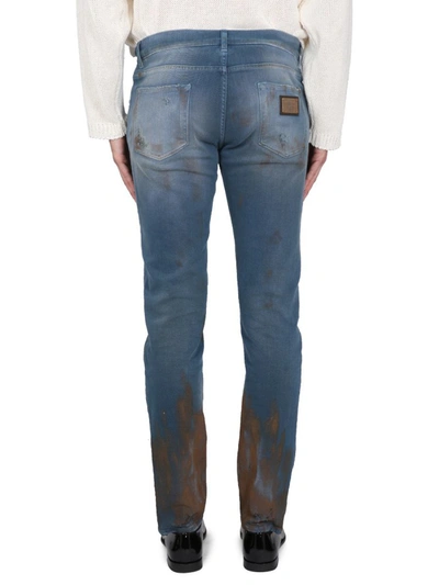 Shop Dolce & Gabbana Skinny Fit Jeans In Multicolour
