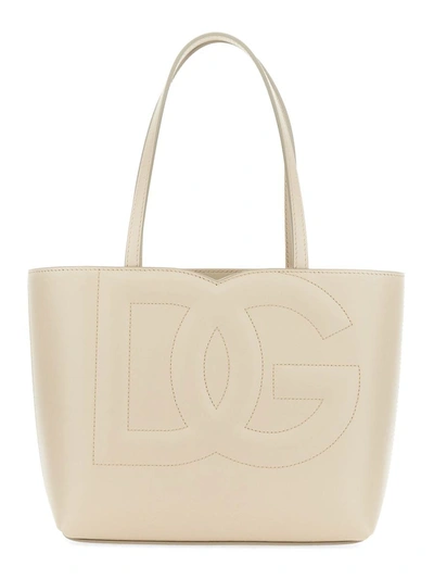 Shop Dolce & Gabbana Small Shopping Bag With Logo In White