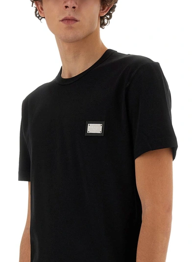 Shop Dolce & Gabbana T-shirt With Logo Plaque In Black