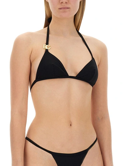 Shop Dolce & Gabbana Triangle Bikini In Black