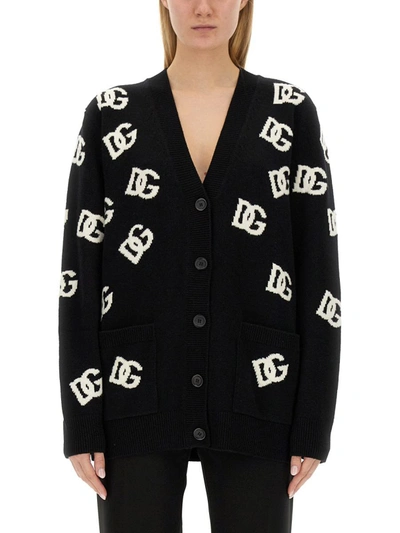 Shop Dolce & Gabbana V-neck Cardigan In Black