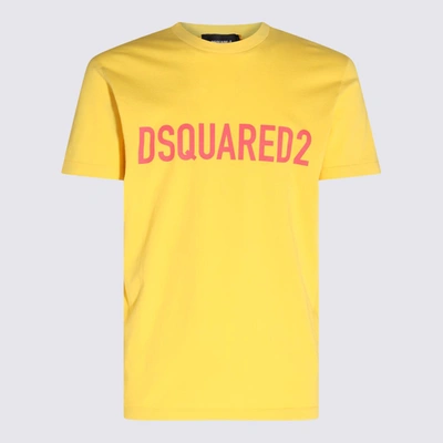 Shop Dsquared2 Yellow Cotton T-shirt