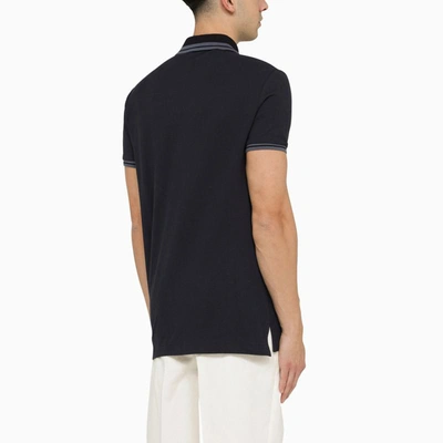 Shop Etro Short-sleeved Polo Shirt With Logo Embroidery In Blue
